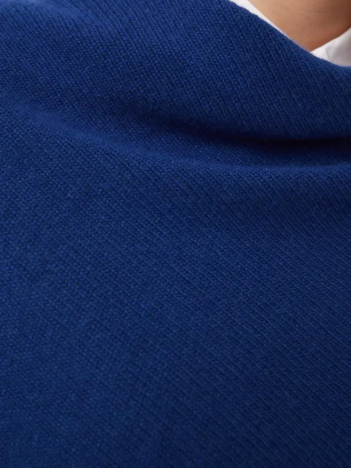 Wool Cashmere Blend Drape Poncho Blue Women Jigsaw Knitwear and Cashmere