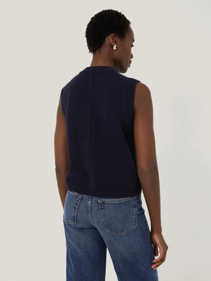 Wool Cashmere Blend Waistcoat Navy Women Jigsaw Knitwear and Cashmere