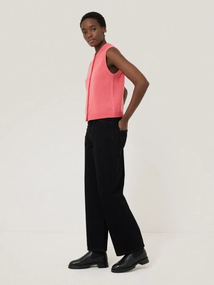 Wool Cashmere Blend Waistcoat Pink Women Jigsaw Knitwear and Cashmere