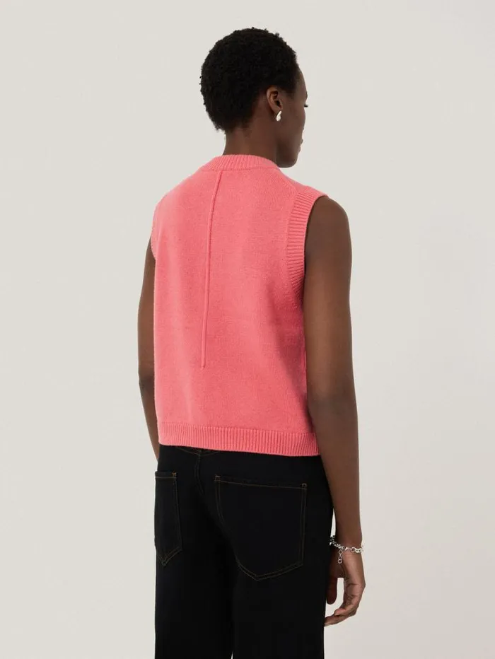 Wool Cashmere Blend Waistcoat Pink Women Jigsaw Knitwear and Cashmere