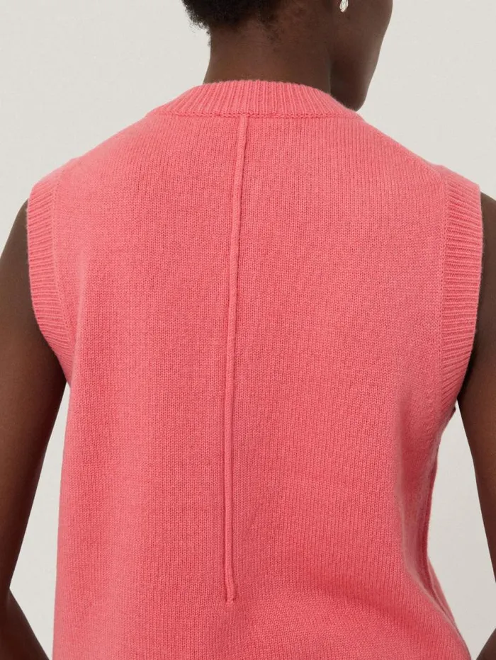 Wool Cashmere Blend Waistcoat Pink Women Jigsaw Knitwear and Cashmere