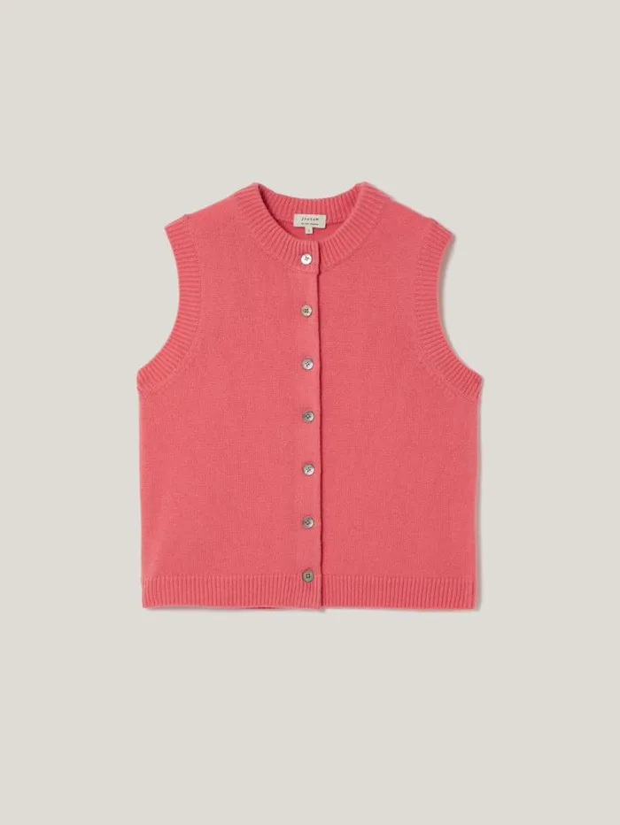 Wool Cashmere Blend Waistcoat Pink Women Jigsaw Knitwear and Cashmere