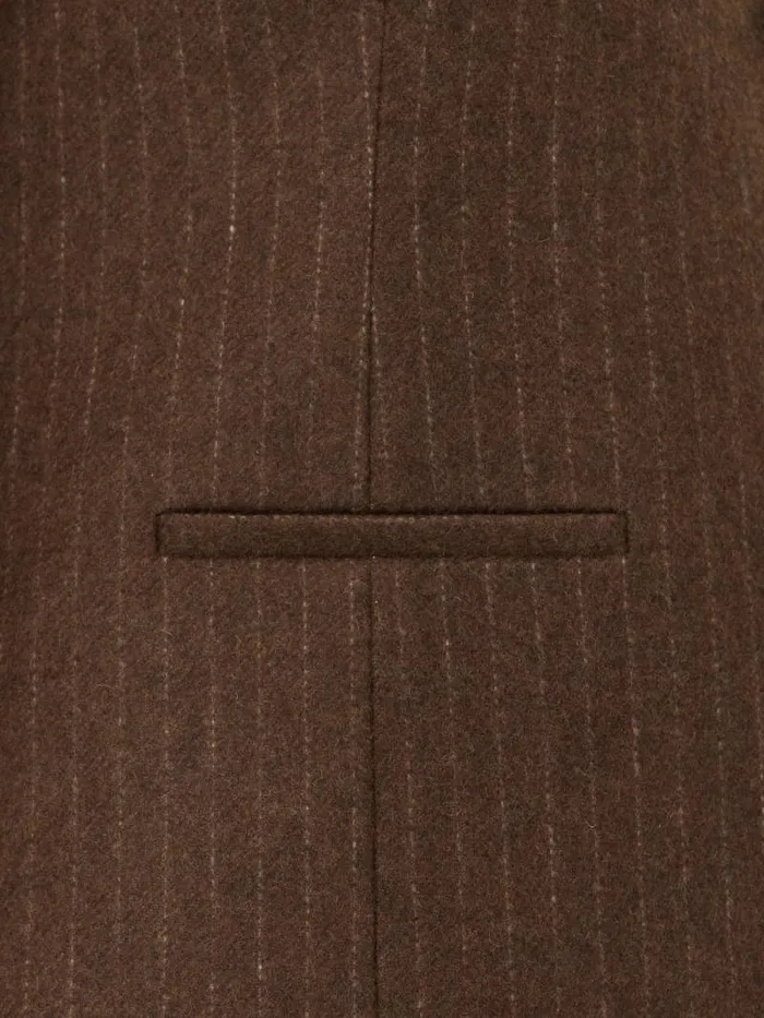 Wool Pinstripe Waistcoat Brown Women Jigsaw Coats and Jackets