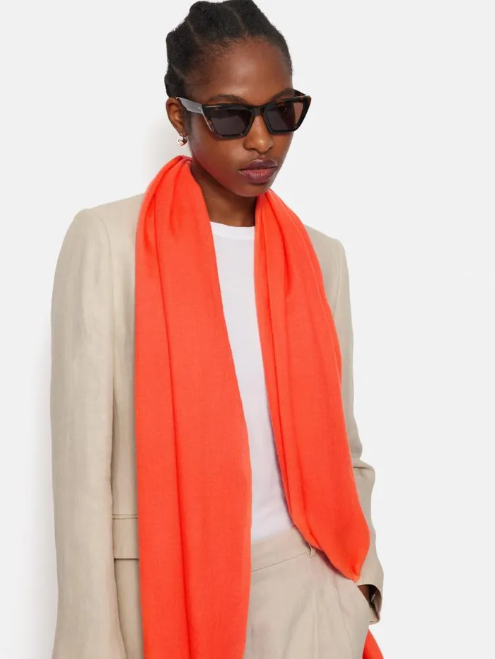 Wool Silk Pashmina Orange Women Jigsaw Knitwear and Cashmere