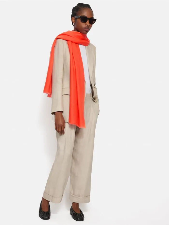Wool Silk Pashmina Orange Women Jigsaw Knitwear and Cashmere