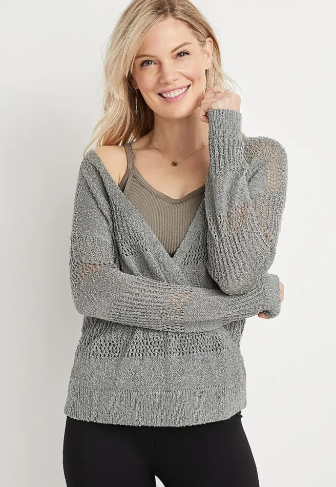 Wrap Front Pullover Women Maurices Tops