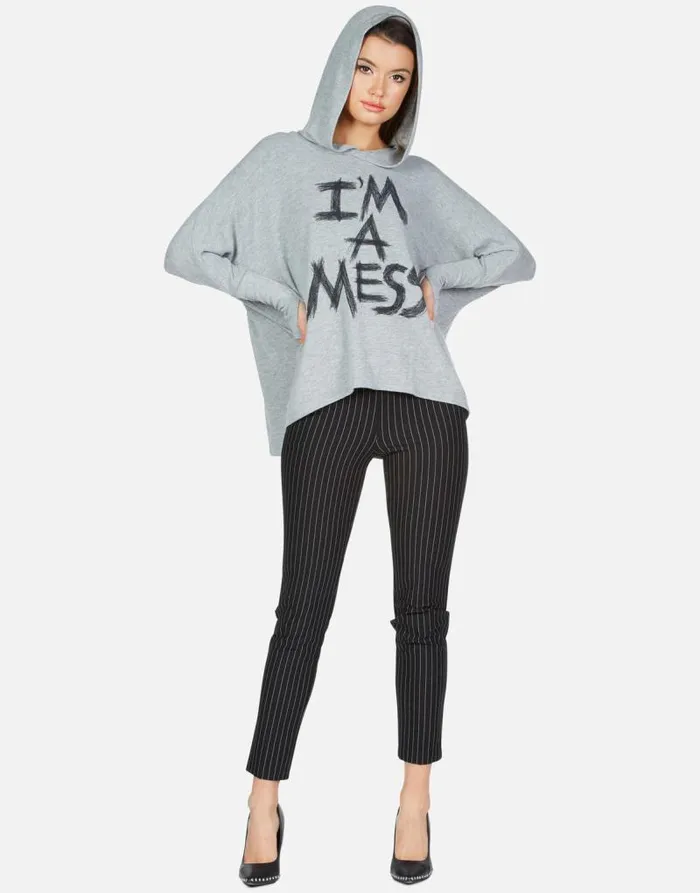 X Wilma X I039m A Mess Heather Grey Women Lauren Moshi Hoodies