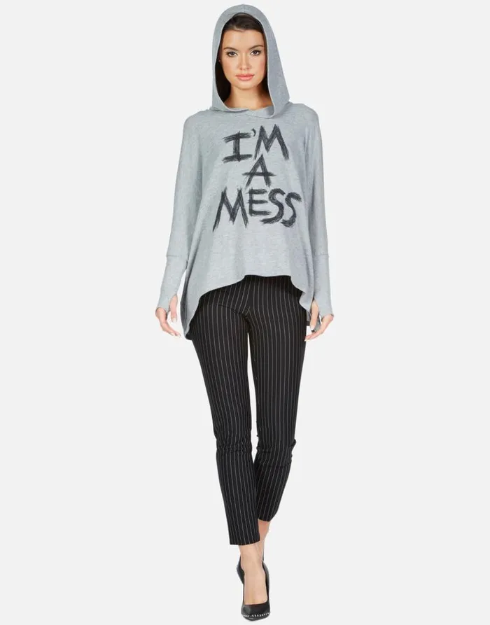 X Wilma X I039m A Mess Heather Grey Women Lauren Moshi Hoodies