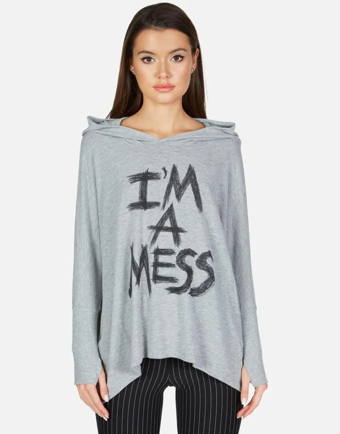 X Wilma X I039m A Mess Heather Grey Women Lauren Moshi Hoodies
