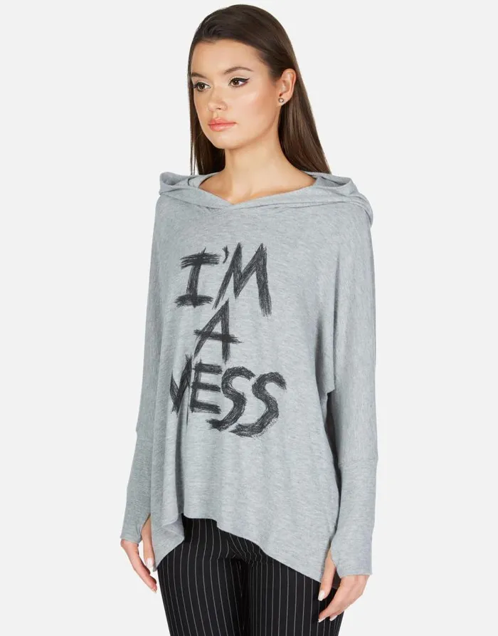 X Wilma X I039m A Mess Heather Grey Women Lauren Moshi Hoodies