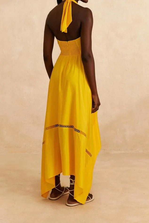 Yellow Sleeveless Maxi Dress Women FARM Rio Maxi Dresses