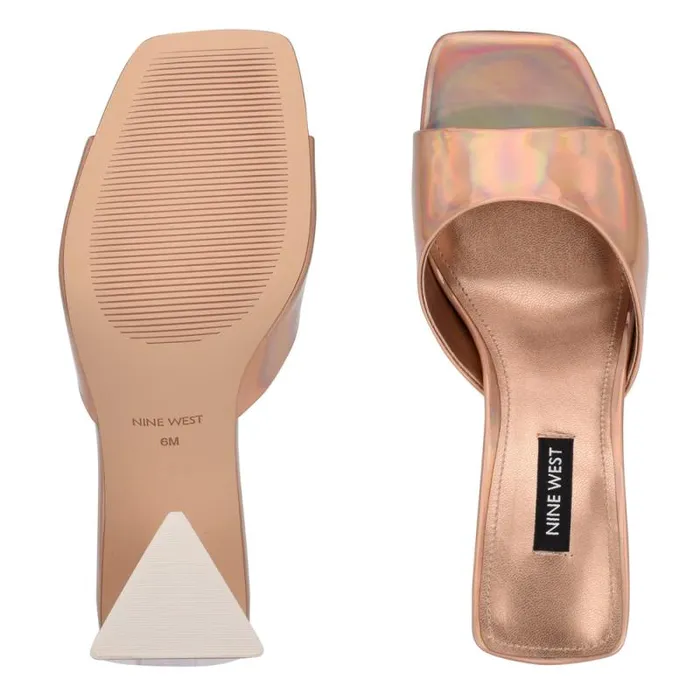 Yougo Heeled Slide Sandals Beige Iridescent Women Nine West Sandals Yougo Heeled Slide Sandals Beige Iridescent Women Nine West Sandals