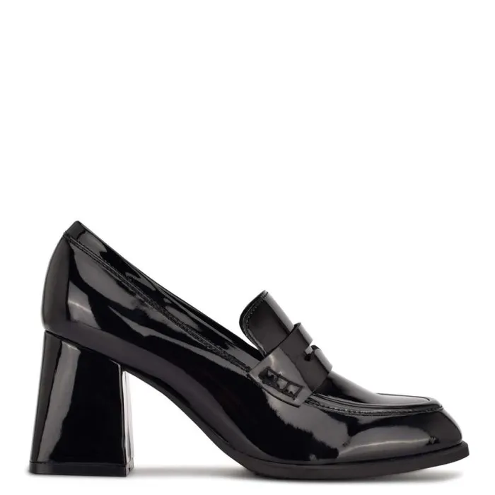 Zest Heeled Loafers Black Patent Women Nine West Heels
