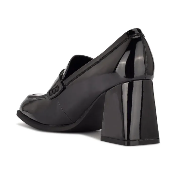 Zest Heeled Loafers Black Patent Women Nine West Heels Zest Heeled Loafers Black Patent Women Nine West Heels